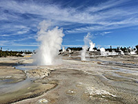 Steam from Dante's Inferno: Sylvan Springs, Yellowstone National Park,  Wyoming