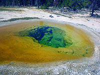 Greenish hot spring