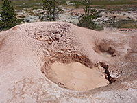 Reddish mud pot