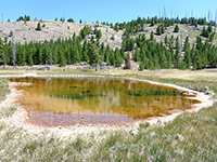 Pool below steep slopes