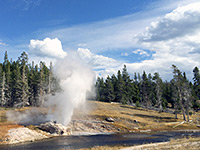 Eruption of Riverside Geyser