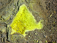 Yellow sulphur crystals