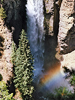 Rainbow beneath Tower Falls