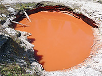 Circular red pool
