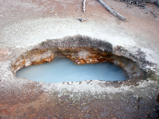 Grey-blue paint pot, next to the Artists Paint Pots Trail