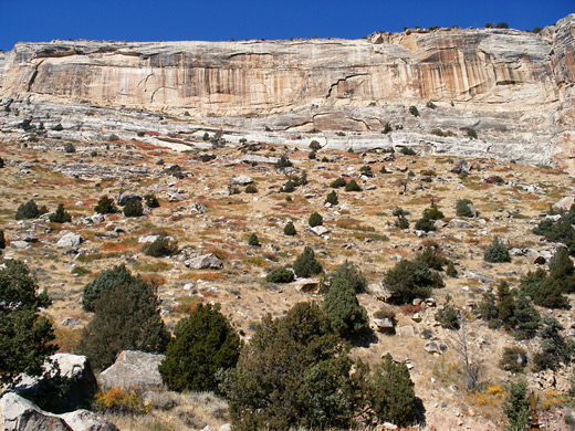 Sandstone cliffs above the Popo Agie River