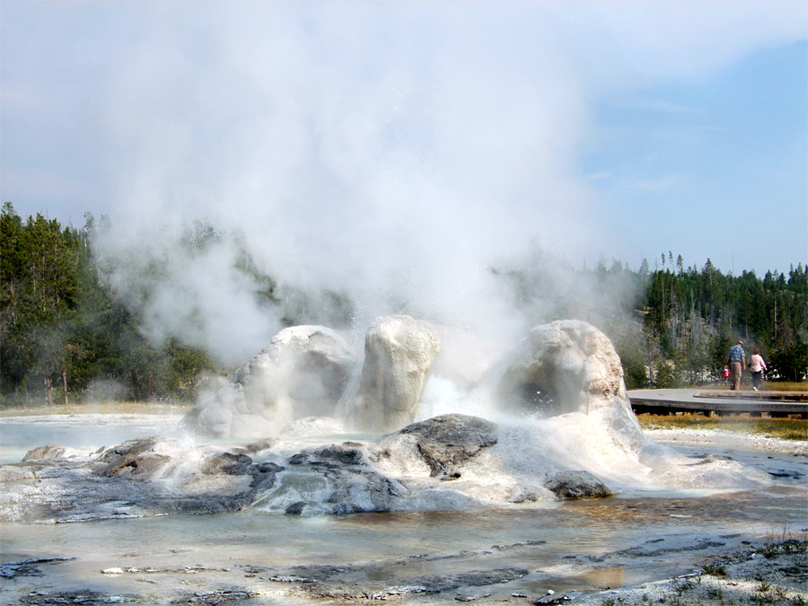 Steam above Grotto Geyser