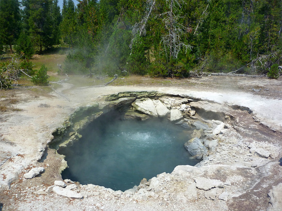 Bubbling hot spring