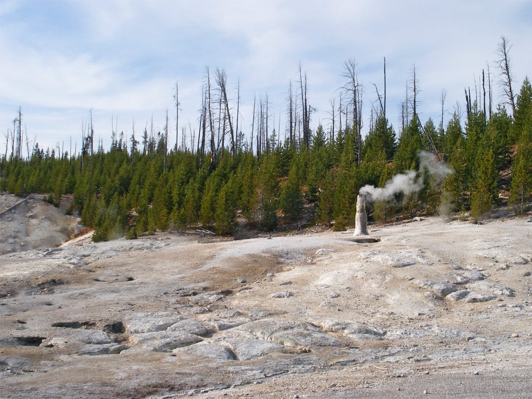 Smoking geyser cone