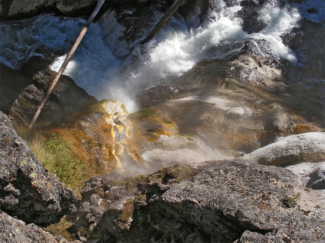 Hot spring by the falls