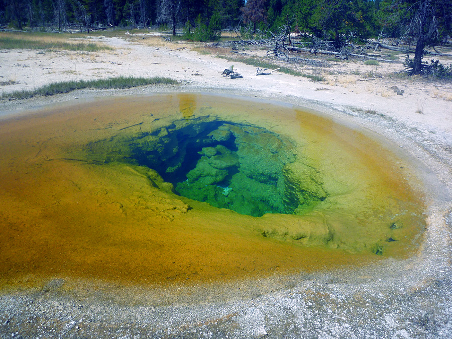 Greenish hot spring