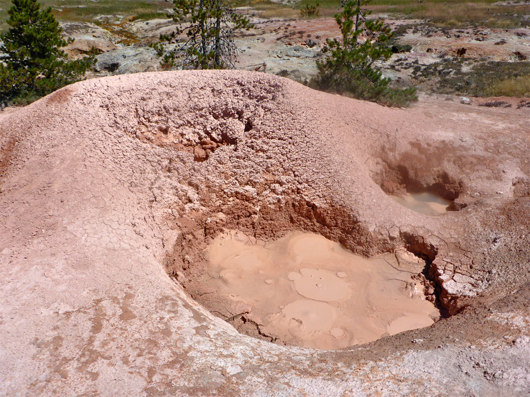 Reddish mud pot