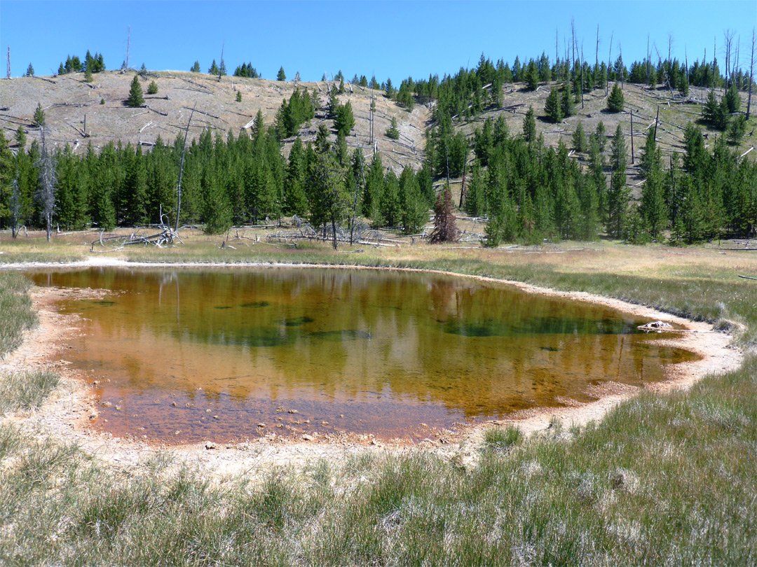 Pool below steep slopes