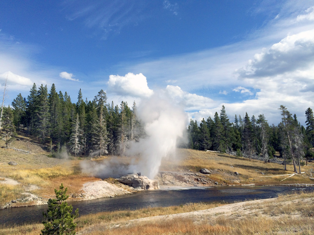 Eruption of Riverside Geyser