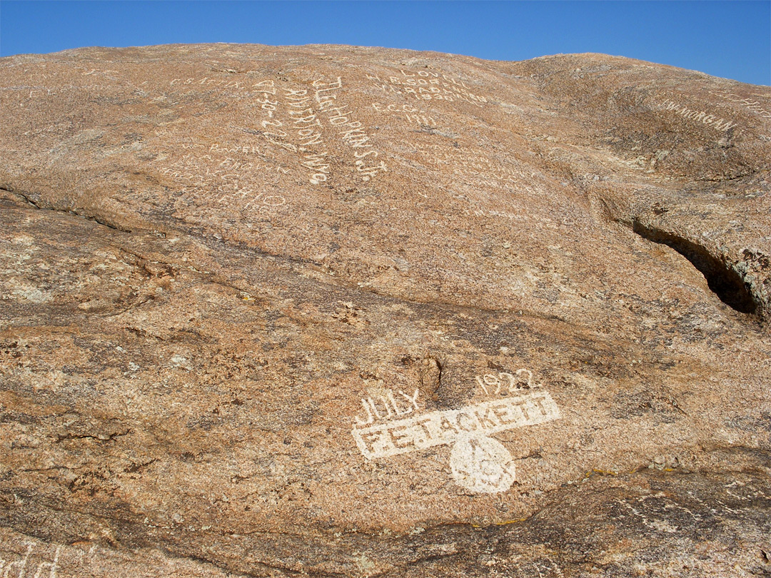 Inscriptions near the summit