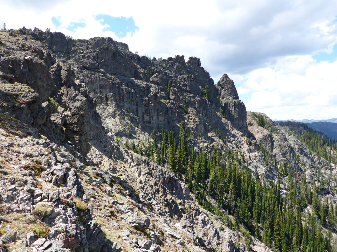 Cliffs below the summit