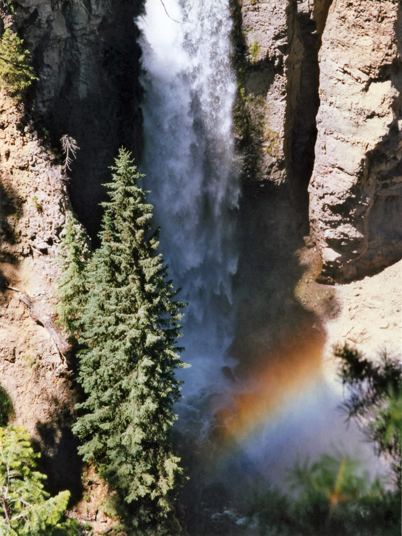Rainbow beneath Tower Falls