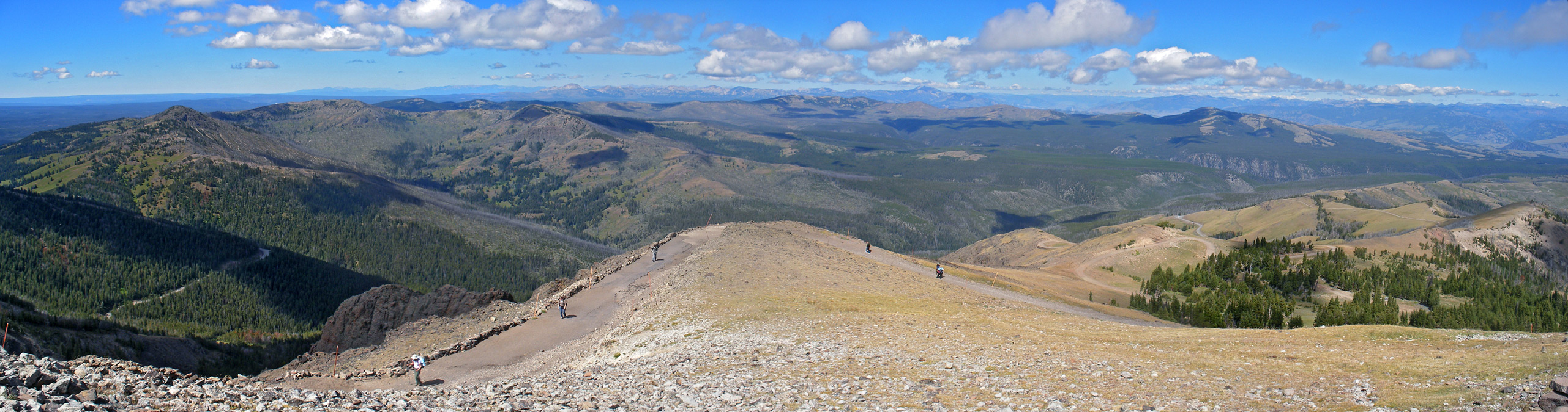 View west from the summit of Mount Washburn