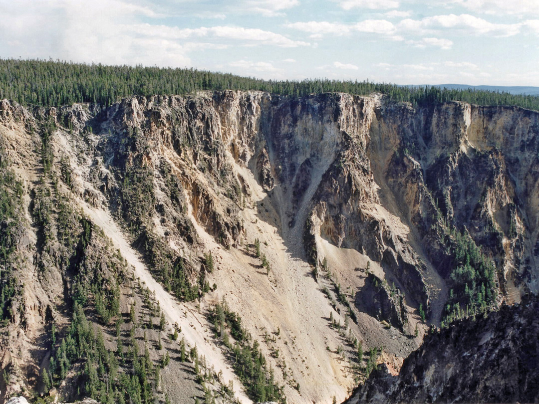 Steep canyon walls